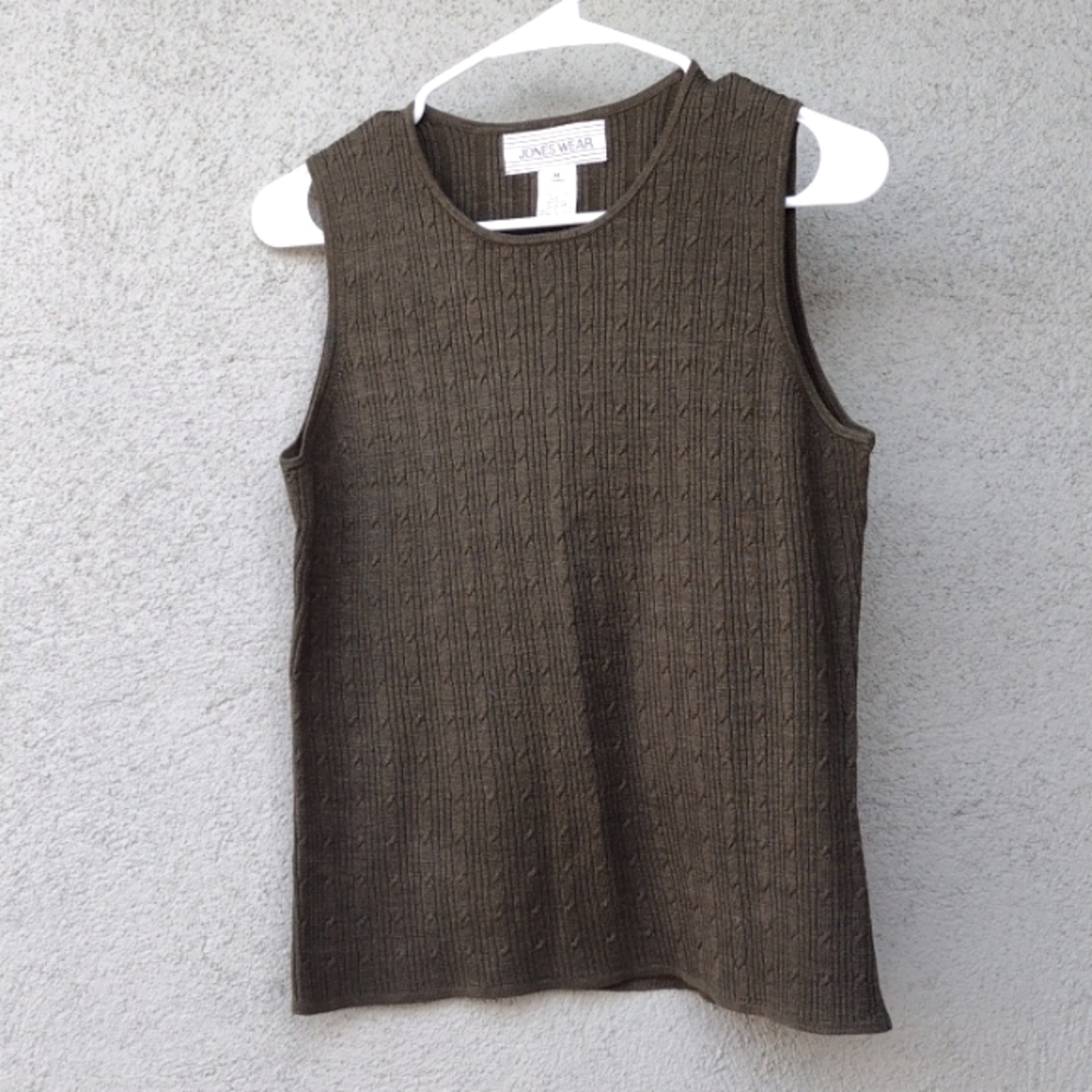 Jones Wear Green Silk/Wool Sleeveless Top - M
